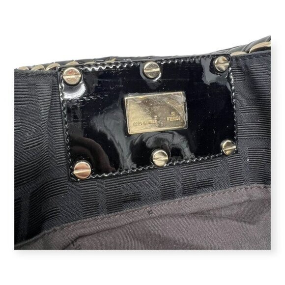 Fendi Large Zucca Black Canvas Monogram Mia Shoulder Bag - Picture 16 of 16